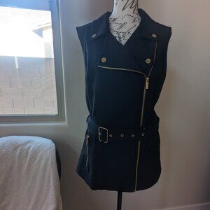 Calvin Klein Black Blazer Vest with Belt